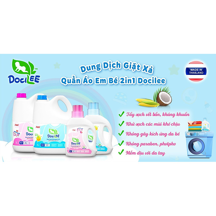 Mua Nước Giặt Xả Docilee 2in1 3000ml Chính hãng Giá rẻ - Hình ảnh 3