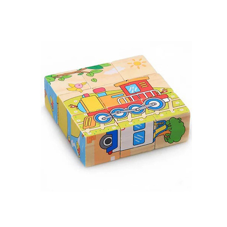 Đồ Chơi Tranh Ghép Gỗ 6 Mặt - Xếp Hình 3D Cho Bé