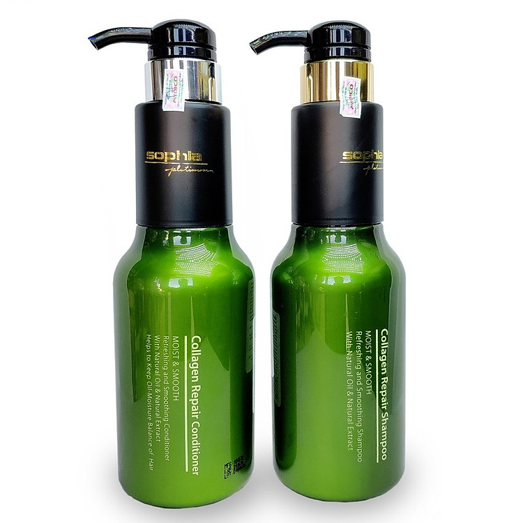 Cặp dầu gội xả Sophia Platinum Collagen Repair Shampoo Conditioner 500ml