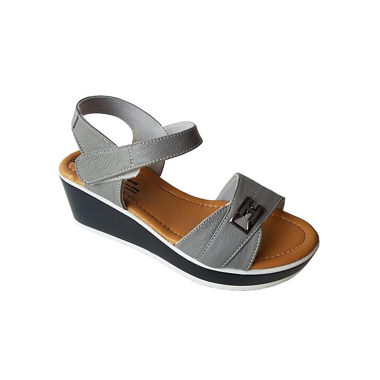 Giày Sandal Nữ Đế Xuồng BIGGBEN Da Bò Thật SDX04