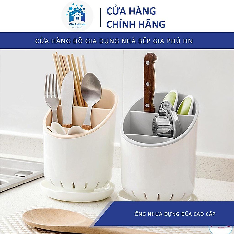 Ống Đựng Đũa, Muỗng Để Bàn Nhựa Nhiều Ngăn, Có Thoát Nước, Vệ Sinh Dễ Dàng, Giao Màu Ngẫu Ngiên