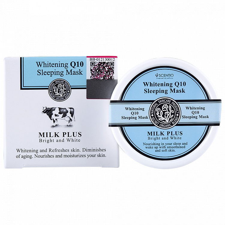 Mặt nạ ngủ dưỡng trắng và trẻ hóa da Whitening Q10 Scentio Milk Plus 4.5g