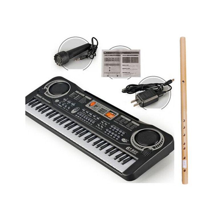 Đàn Piano 61 Phím Cho Bé Tặng Kèm 1 Cây Sáo Trúc Chuẩn Âm Cho Bố Mẹ