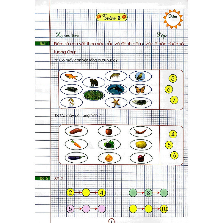 Phiếu Bài Tập Cuối Tuần - Môn Toán Lớp 1 - Ảnh 5