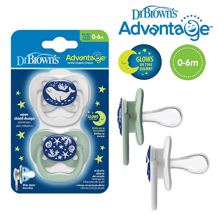 Mua Bộ 2 ty ngậm Dr.Brown’s Advantage 0-6m Chính hãng Ưu đãi