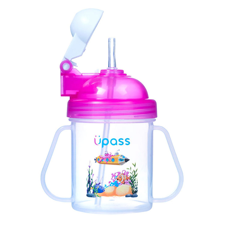 Cốc Tập Uống Nắp Bật Hai Tay Cầm Upass UP0623Y - Hồng (200ml)
