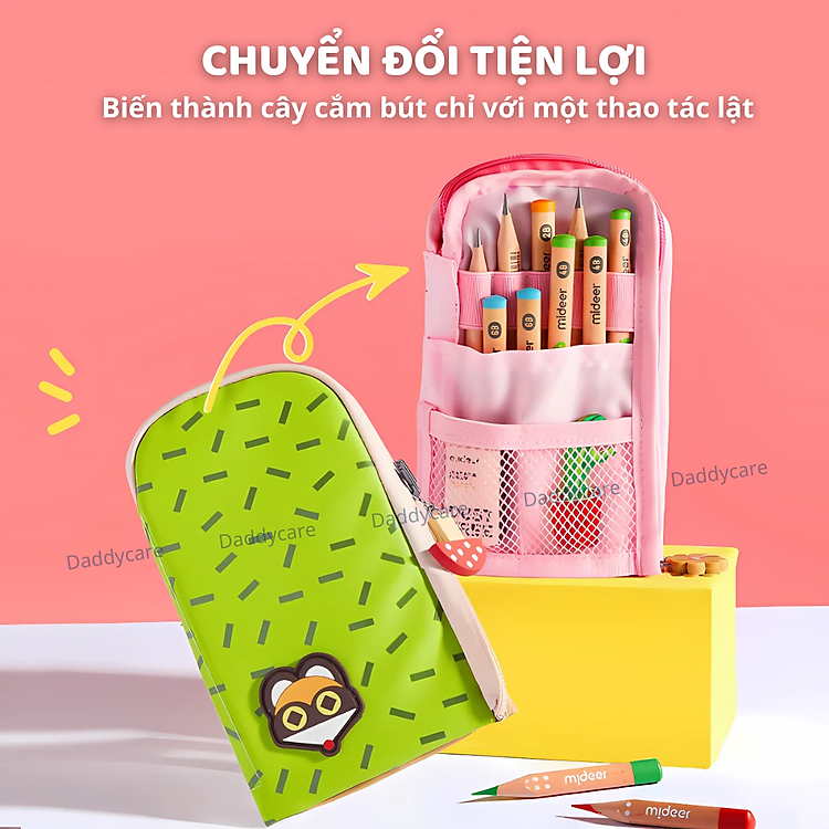 Hộp túi đựng bút Mideer Artist Reversible Twins (Màu xanh) - Ảnh 3