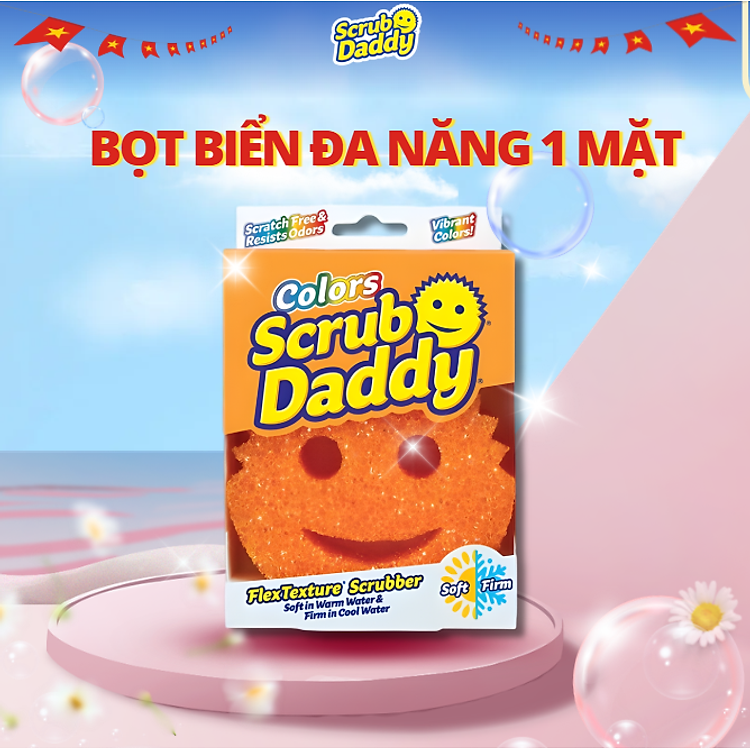 Miếng rửa chén bọt biển Scrub Daddy nguyên bản, miếng xốp lau chùi đa năng