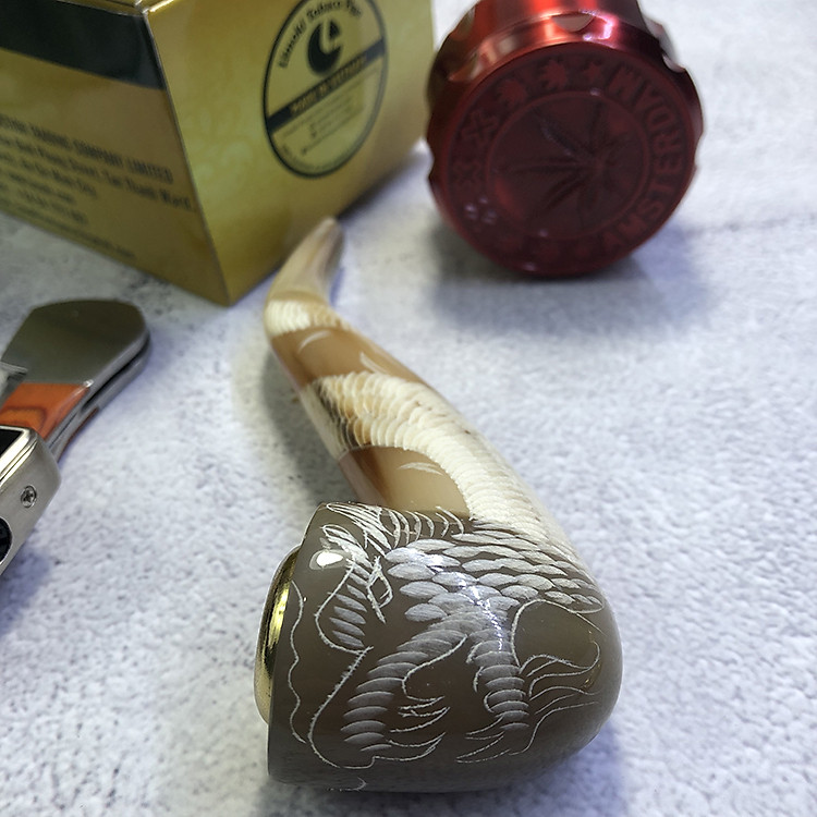 Tẩu Thuốc Limoki Chạm Rồng Á Đông Trắng – Mã TTLCC-07 - Ảnh 5