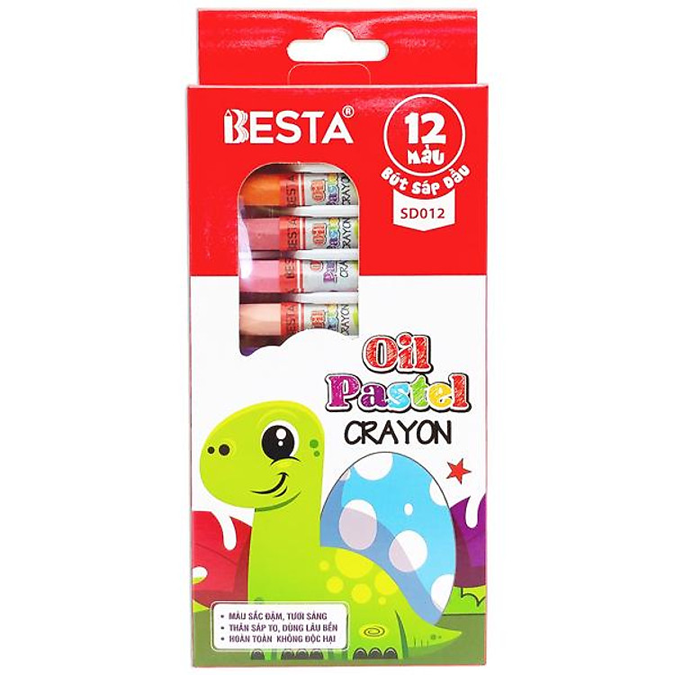 Hộp Bút Màu Sáp Dầu Besta SD012 (12 chiếc)
