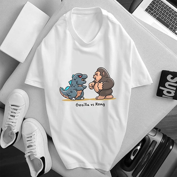 Áo thun nam nữ Unisex in hình GODZILLA vs KingKong ChiBi siêu cuteee AT98