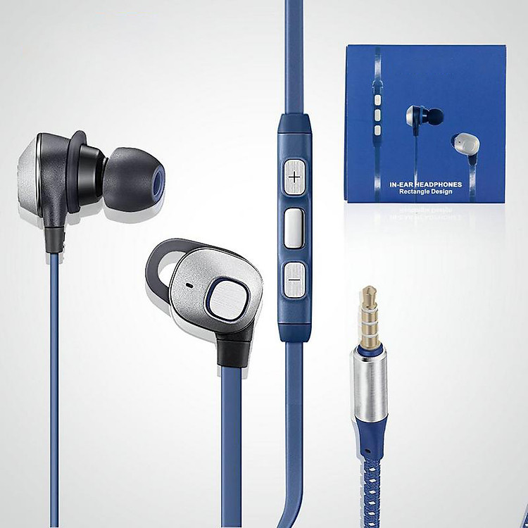 Tai nghe nhét tai Rectangle Design dành cho điện thoại Samsung và Apple iPhone, iPad - Hàng chính hãng