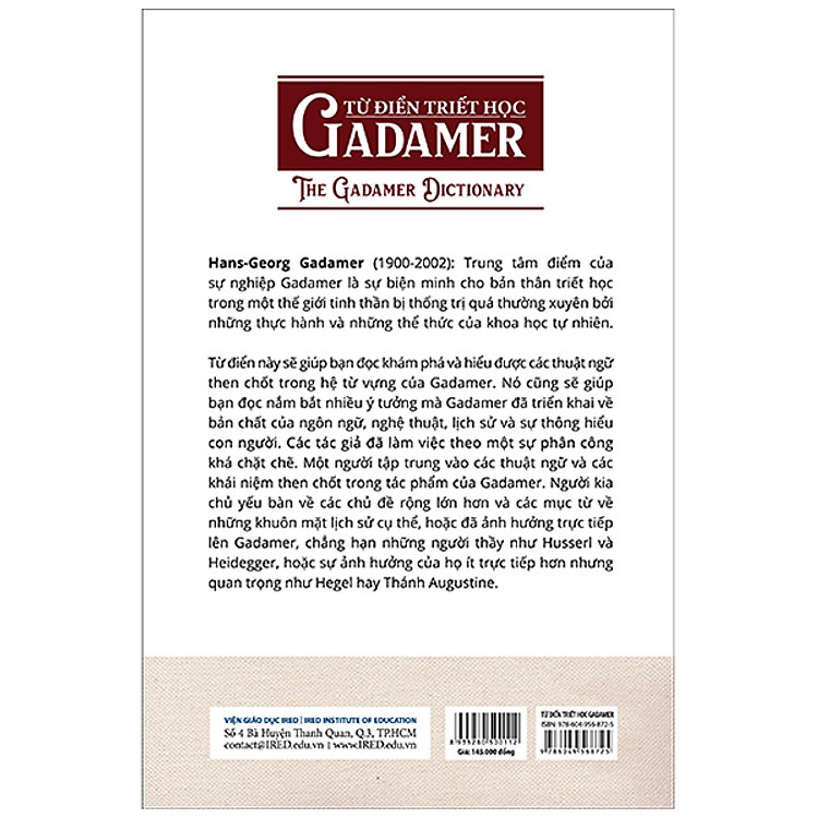 Từ Điển Triết Học Tây Phương - Từ Điển Triết Học Gadamer (The Gadamer Dictionary) - Ảnh 2