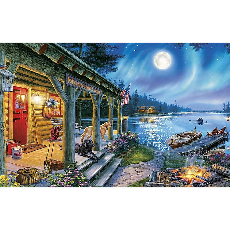 Bộ tranh xếp hình 1000 mảnh Bến Sông Trăng Chính hãng Giá tốt - Hình ảnh 2