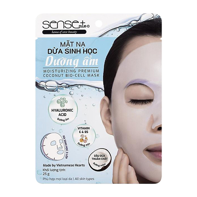 Mặt Nạ Sinh Học Cao Cấp Coconut Bio-Cell Sense Plus Dưỡng Ẩm 25g/ gói
