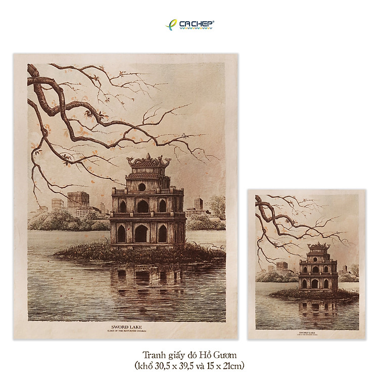 Tranh giấy dó Hồ Gươm (Khổ nhỏ) - Ảnh 2