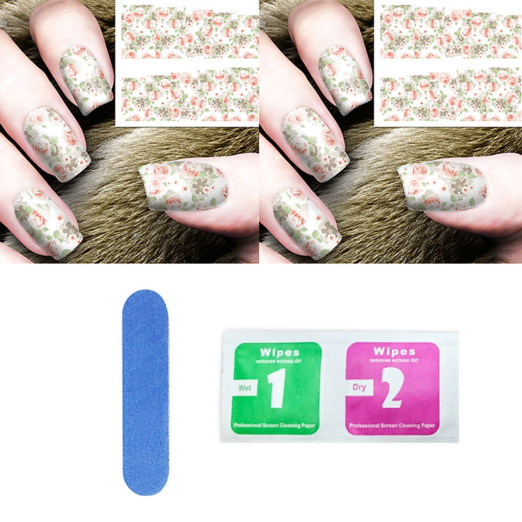 Miếng dán móng tay Nail (Kèm dũa và khăn)