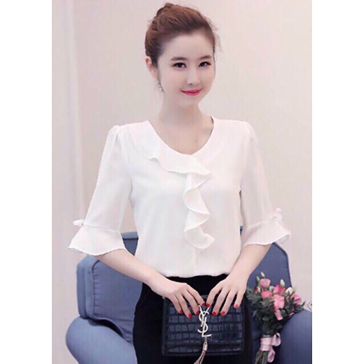 Áo Cổ Bèo Tay Loe Xinh Xắn