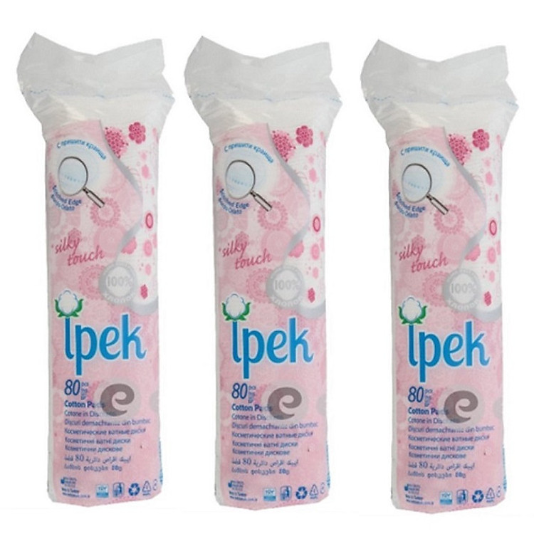 Combo 3 Bông Tẩy Trang Ipek 80 Miếng Cotton Pads ( Thổ Nhĩ Kỳ )