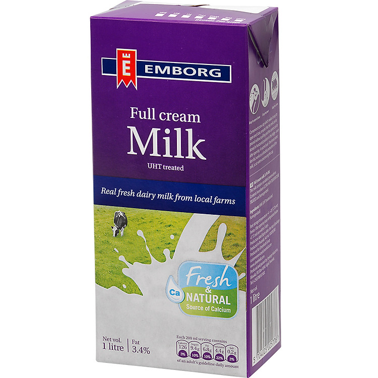 Sữa Tươi Nguyên Chất Tiệt Trùng Nguyên Kem Không Đường Emborg (1L)