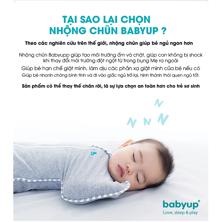Nhộng ngủ cao cấp Babyup cho bé Chính hãng Ưu đãi - Hình ảnh 4