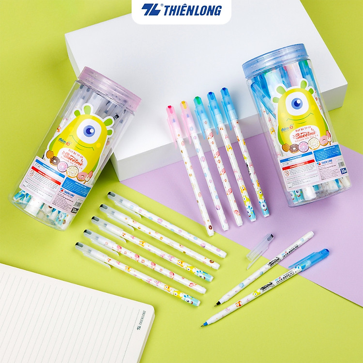 Bộ Bút bi Thiên Long Sweetme TP-08 (30 chiếc) - Ngòi 0.6mm mực xanh/đen - Ảnh 3