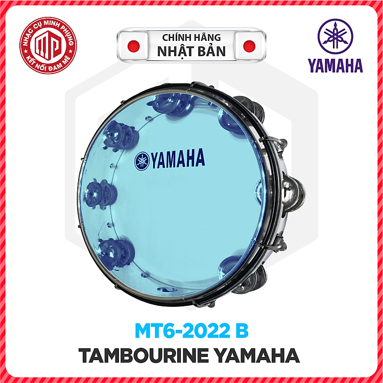 Combo Trống lắc tay/ Lục lạc gõ bo/ Tambourine Yamaha MT6 B + Bao đựng/ Túi đựng 3 lớp Da simili - Hàng chính hãng