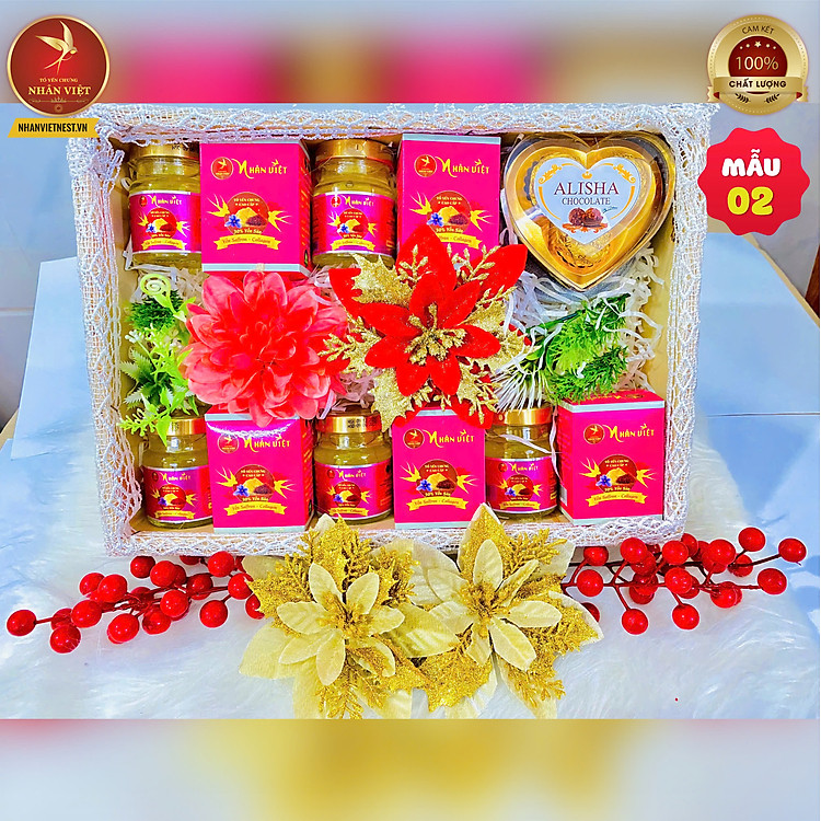 HỘP QUÀ TẾT YẾN SÀO NHÂN VIỆT 2026 MÃ ĐÁO THÀNH CÔNG (MẪU 2)