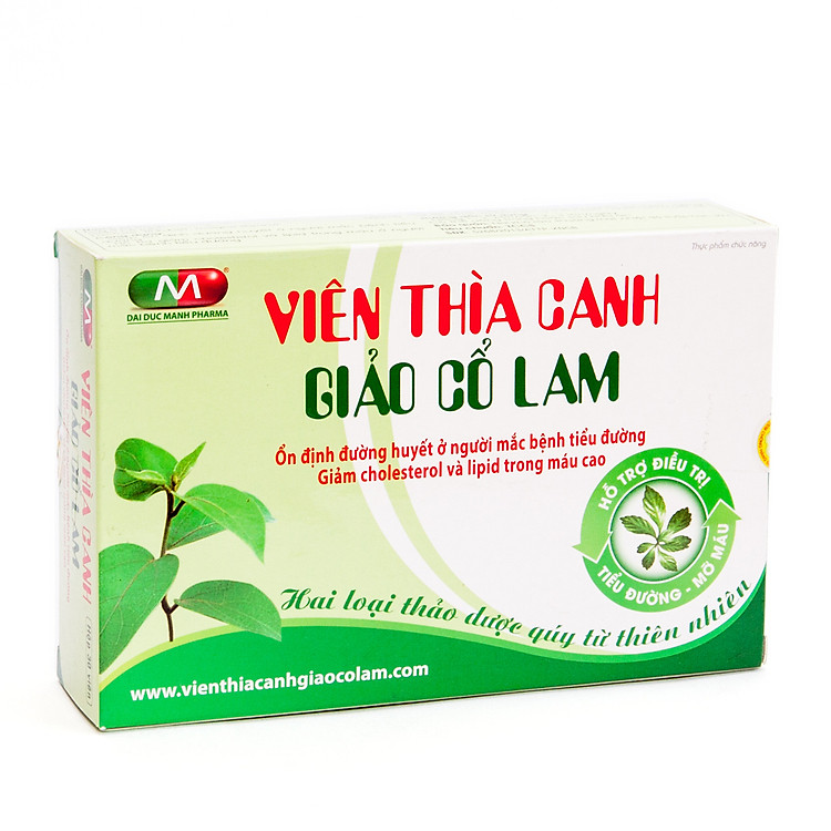 Thực phẩm chức năng Viên Thìa Canh Giảo Cổ Lam Đại Đức Mạnh - Hỗ trợ cho người mắc bệnh tiểu đường, giảm Cholesterol và Lipid - Hộp 30 viên