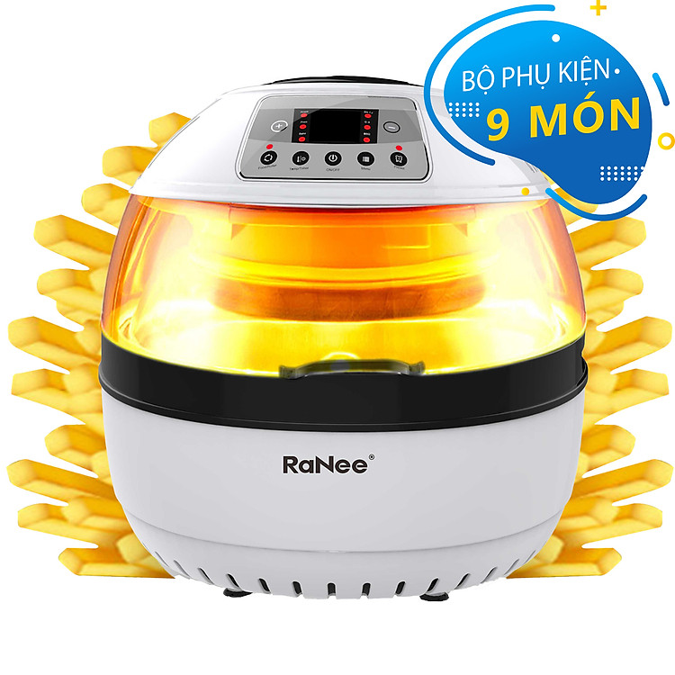 Nồi Chiên Chân Không Điện Tử Ranee RN-AF10LH (10L) kèm bộ phụ kiện 9 món - Hàng chính hãng