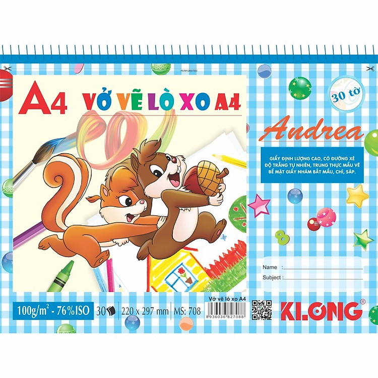 Vở Vẽ Lò Xo A4 Klong (30 tờ) - Ảnh 3