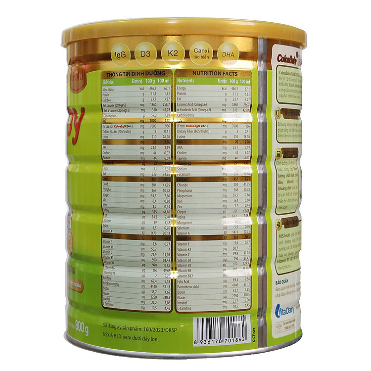 Mua Sữa công thức Colosbaby D3K2 800g Uy tín Tiết kiệm - Hình ảnh 2