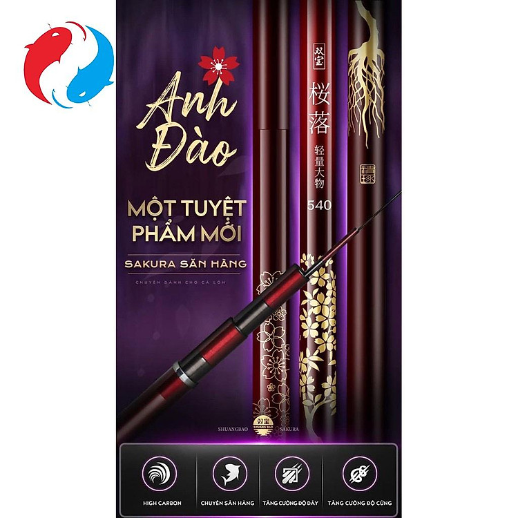 Cần câu đài Sakura đỏ, cần Sakura X6 chuyên săn hàng - Shuangbao - Sapham fishing