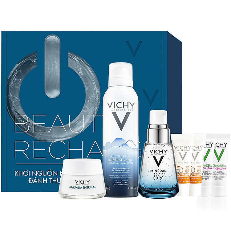 Bộ sản phẩm VICHY Beauty Recharge Box giúp phục hồi chuyên sâu, tái tạo và bảo vệ da tối ưu