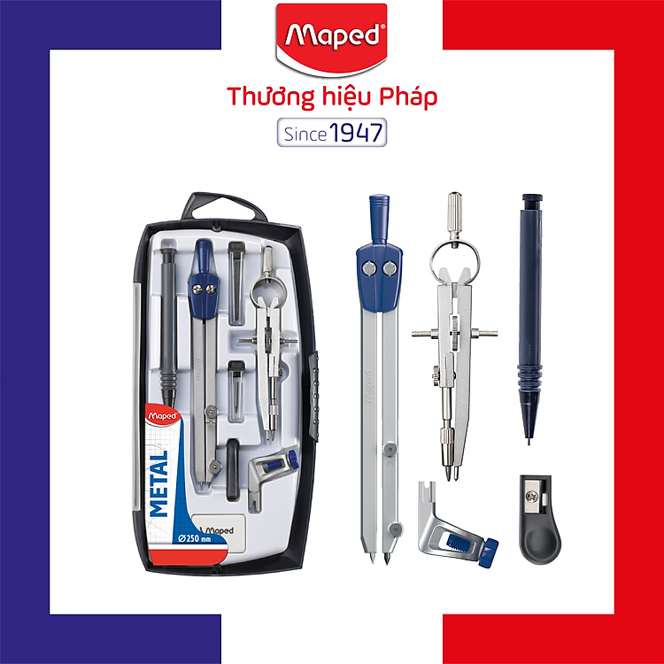 Hộp Compa Kim Loại MAPED Start (set 8)