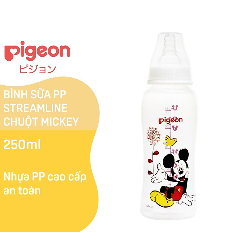 Bình Sữa PP Pigeon Hình Chuột Mickey Chính hãng Giá tốt - Hình ảnh 2