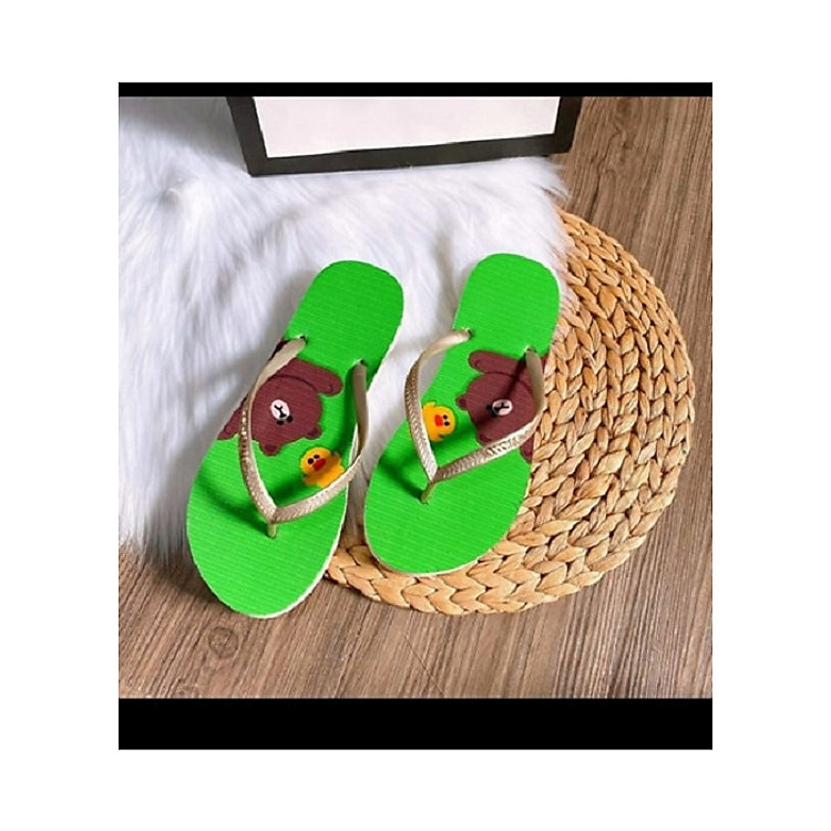 DÉP KẸP NỮ IN HÌNH GẤU