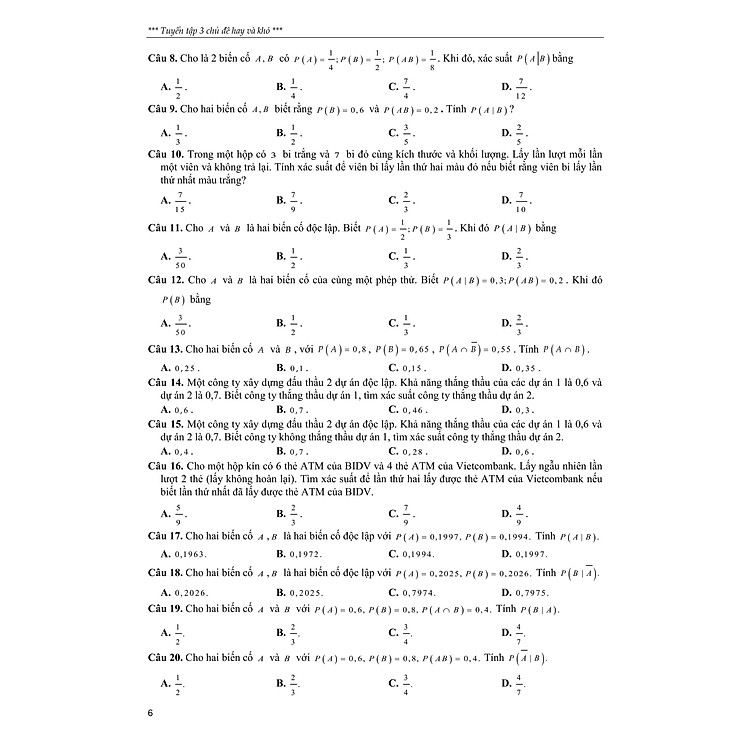 Tuyển Tập 3 Chủ Đề Hay Và Khó - Xác Xuất Có Điều Kiện - Một Số Yếu Tố Của Lý Thuyết Đồ Thị - Ảnh 7