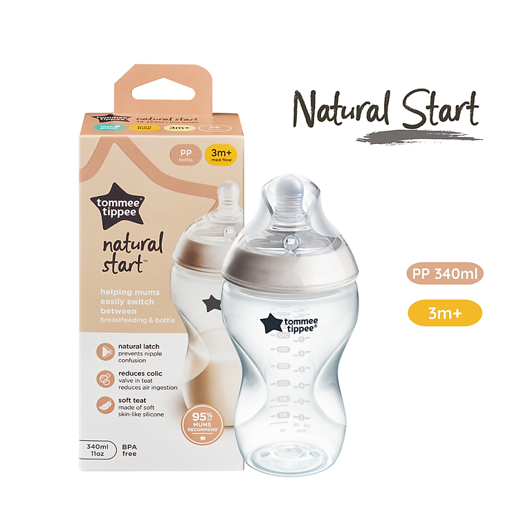 Combo Bình Sữa Tommee Tippee 340ml & Núm Ty Chính hãng Tiết kiệm - Hình ảnh 3