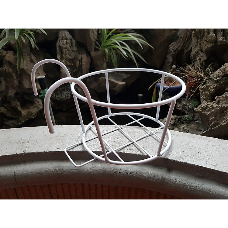 Móc Treo Ban Công Cho Chậu Tròn Màu Trắng Kích Thước Miệng 21cm