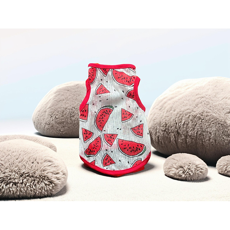 ÁO THUN BA LỖ HOẠ TIẾT DƯA HẤU THÔNG HƠI SIÊU CUTE TỪ 1-7KG DÀNH CHO THÚ CƯNG CHÓ MÈO