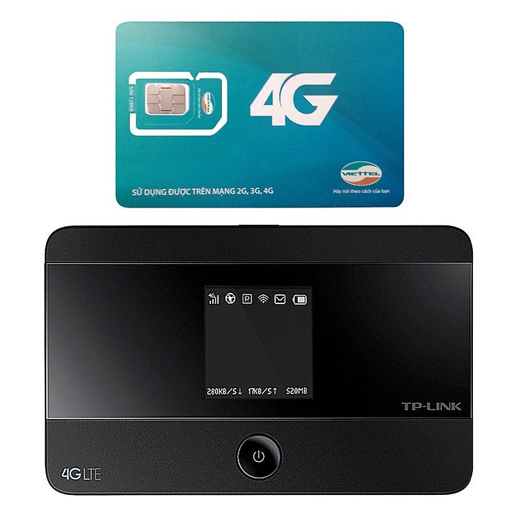 Bộ Phát Wifi Di Động 4G TP-Link M7350 300Mbps + Sim Viettel 3G/4G (Khuyến Mại 7GB / Tháng) - Hàng Chính Hãng
