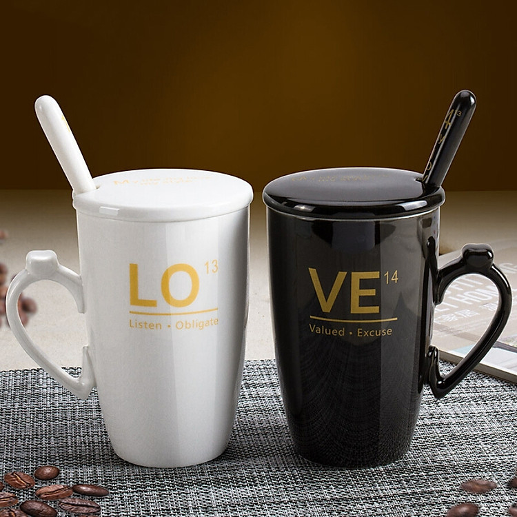 Bộ Ly Sứ Đôi Kèm Muỗng Bethus