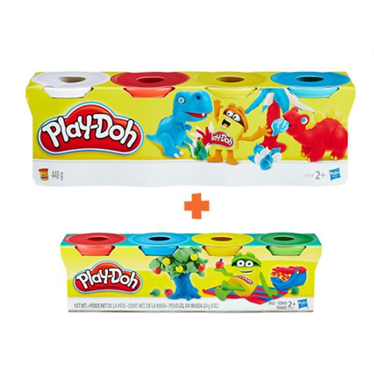 Đồ Chơi PLAYDOH Combo Bột Nặn 4 Màu Và Bột Nặn 4 Màu Mini CBB5517-23241-33 - Giao hàng ngẫu nhiên