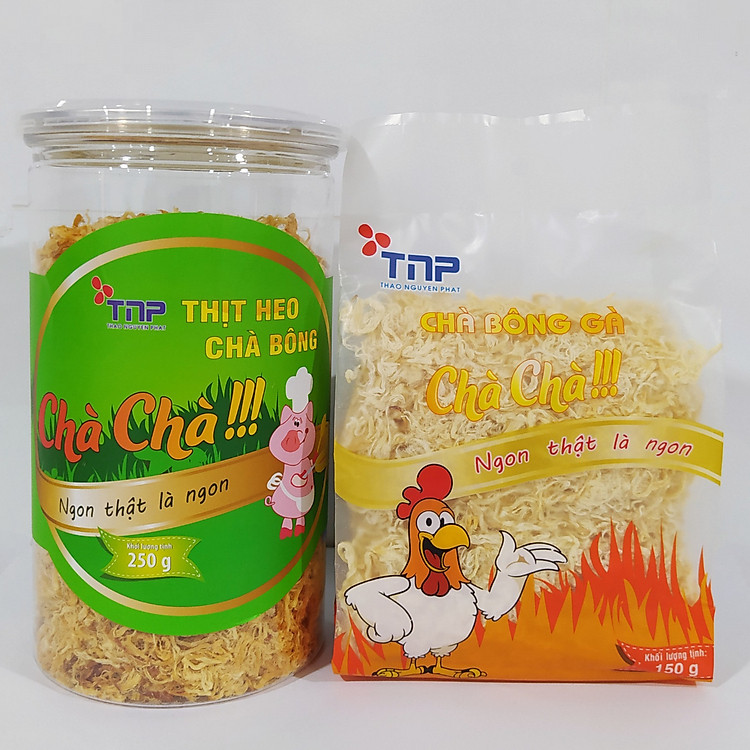 Combo 1 hũ chà bông heo TNP 250g và 1 gói chà bông gà TNP 150g