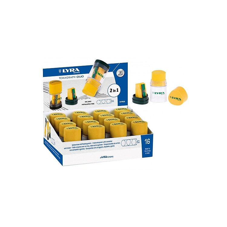 Gọt Chì LYRA Temagraph Duo 2 in 1 (có ống đựng rác và tẩy) - Ảnh 2