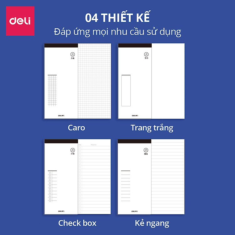 Sổ Tay Ghi Chú Deli (Hình Chữ Nhật Kẻ Ngang) - Ảnh 3