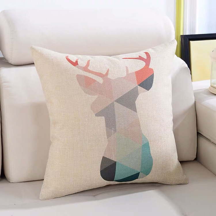 Gối tựa trang trí sofa BNS (45 x 45 cm) Hình hươu Noel