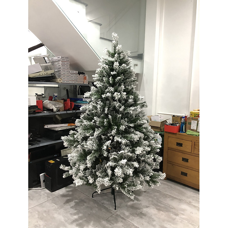Cây thông Noel phủ tuyết cao 1m8