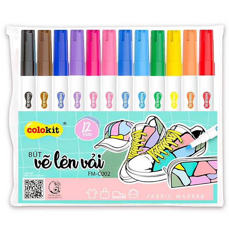 Bút Vẽ Trên Vải Colorkit FM-C002 (12 chiếc)